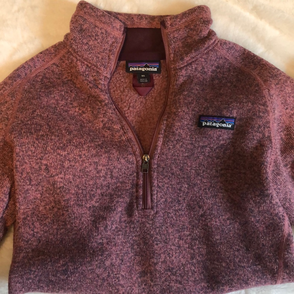 Patagonia half zip pink pullover